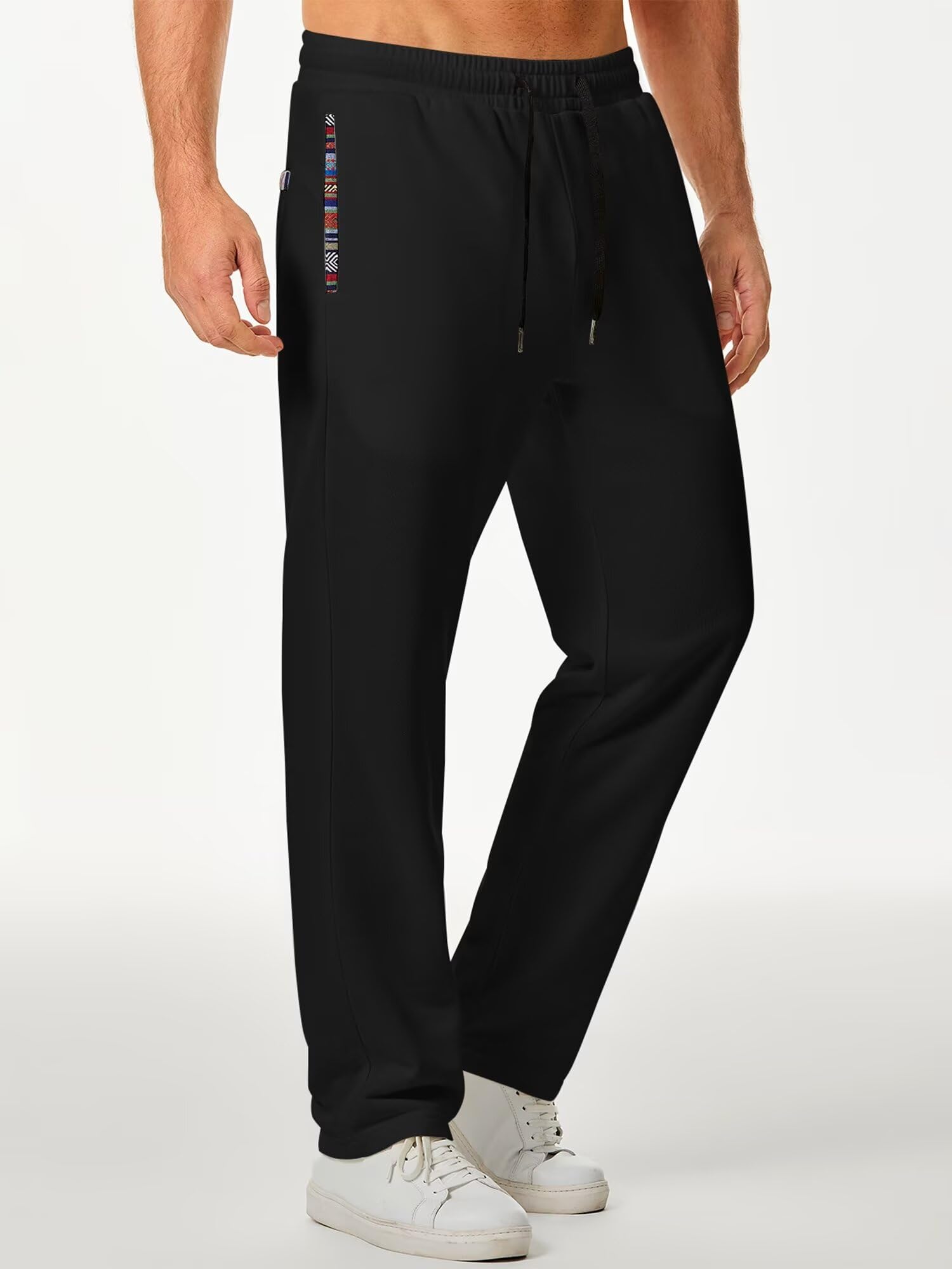 Meilicloth Yogahose Herren Jogginghose Sweatpants Lang Herren Sporthose Freizeithose Klassische Trainingshose Atmungsaktiv Weich mit Taschen