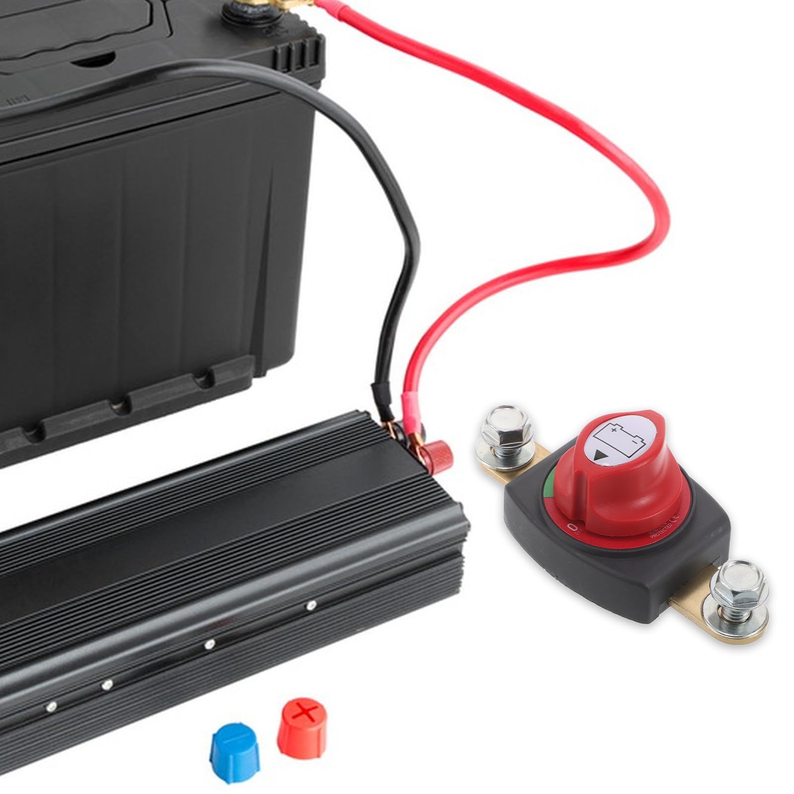 BETOOKY Interruptor de Desconexión de Batería de Latón y Abs, Integrado, Alta Corriente para Automóvil, Barco y Rv, Interruptor de Seguridad Marino, Accesorio de Batería para