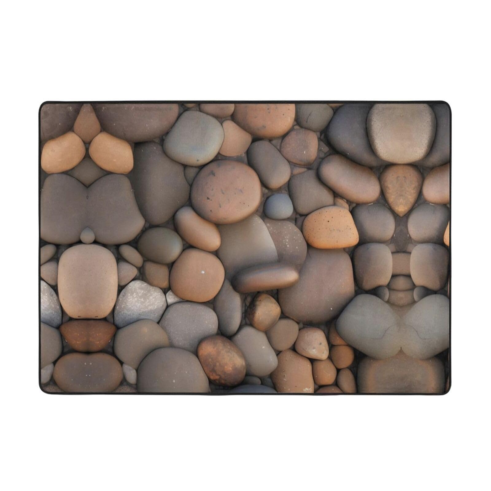 Tapis en flanelle galets de plage pour réchauffer un sol froid