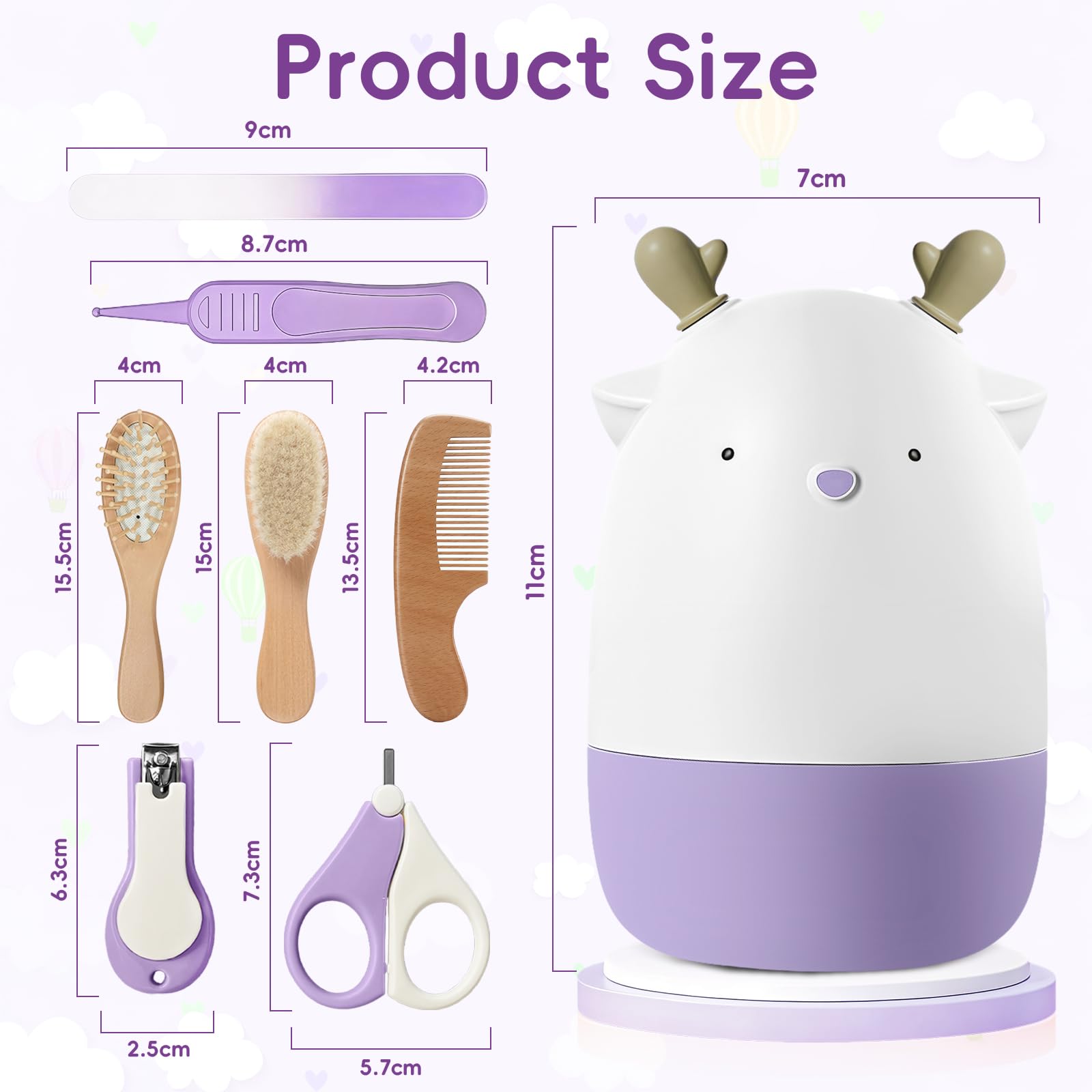HAGOT 7 in 1 Baby Nail Clippers Set including Cute Case, Nail Clippers,Nail Scissors, Nail File, Tweezers - Image 2