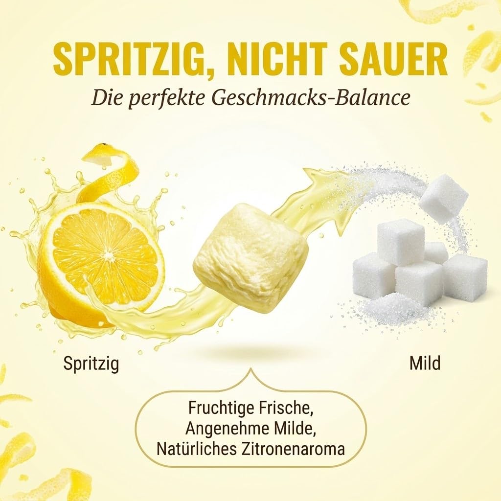 Viba Zitronenkissen Vorratspack 10x 90g (0,9 kg) — mürbe Bonbons mit leichtem Zitronengeschmack — Kultbonbon aus Thüringen — inkl. Kochbuch & Geschenkkarte