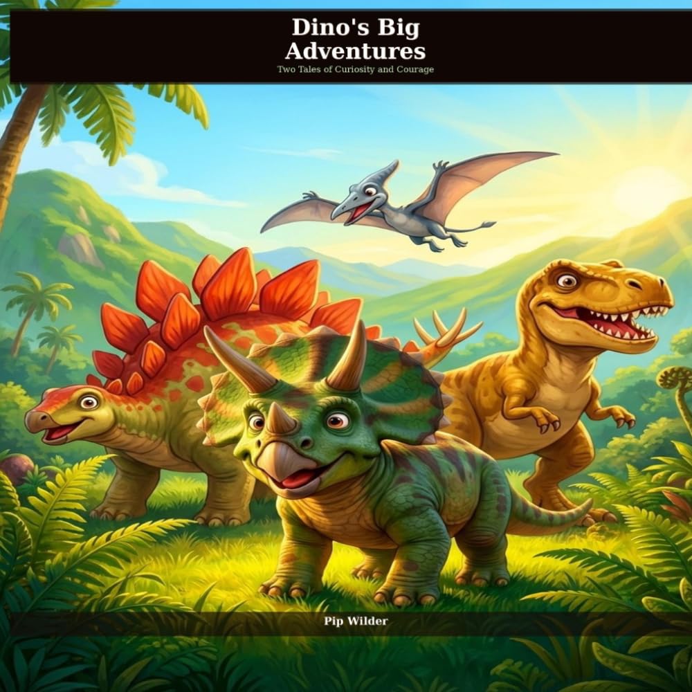 Dino’s Big Adventures: Two Tales of Curiosity and Courage: Two Illustrated Prehistoric Stories with Real Dinosaur Facts for Kids Ages 3-6