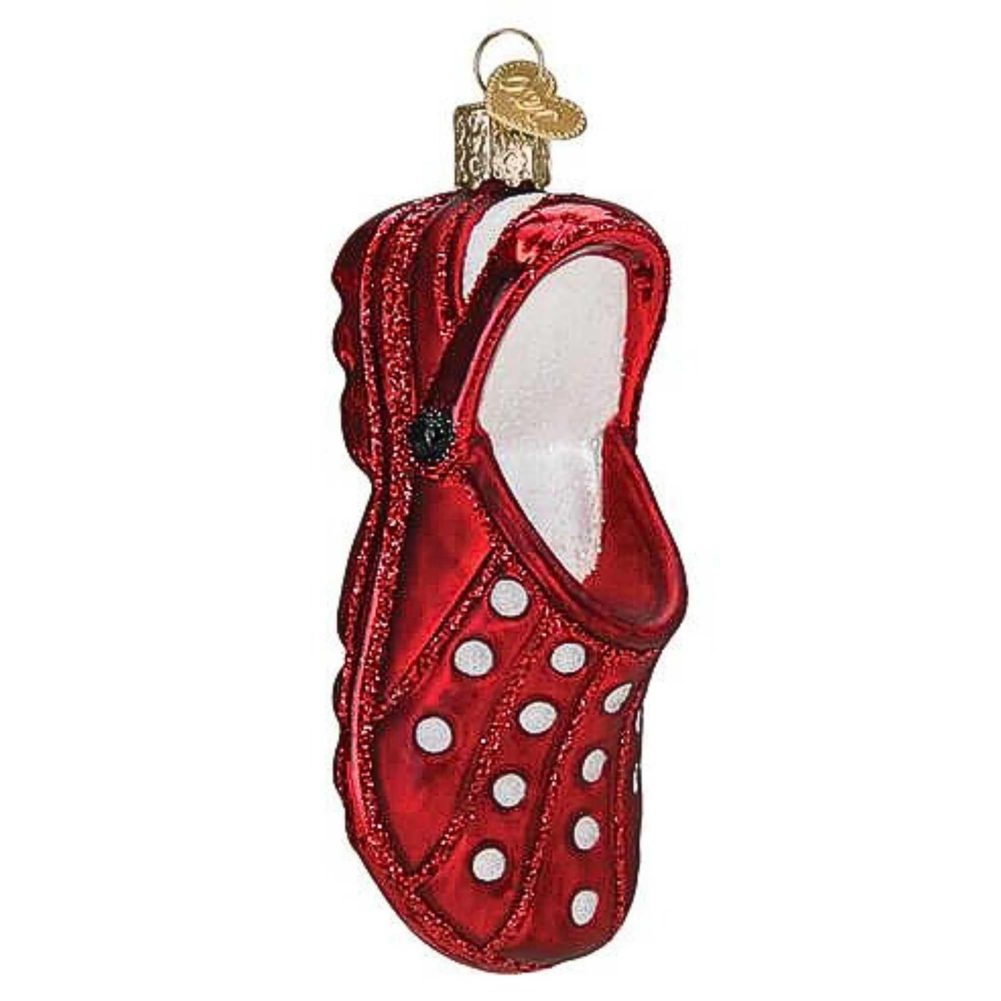 Old World Christmas Rubber Clog Glass Blown Ornament for Christmas Tree, Handcrafted Holiday Decoration, Fashion Collection