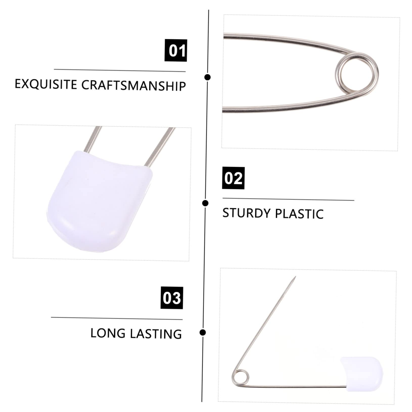 Garneck 50pcs Safety Diaper Pins Covers Brooch Pins for Women Non-Slip Fasteners for Diaper Clothing Craft