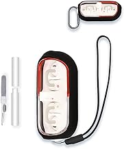 Case for Moondrop Pill True Wireless Noise Cancelling Earphones, WUNIAK Soft Silicone Protective Portable Scratch Shock Resistant Shell with Cleaner Kit & Carabiner & Lanyard ，Black