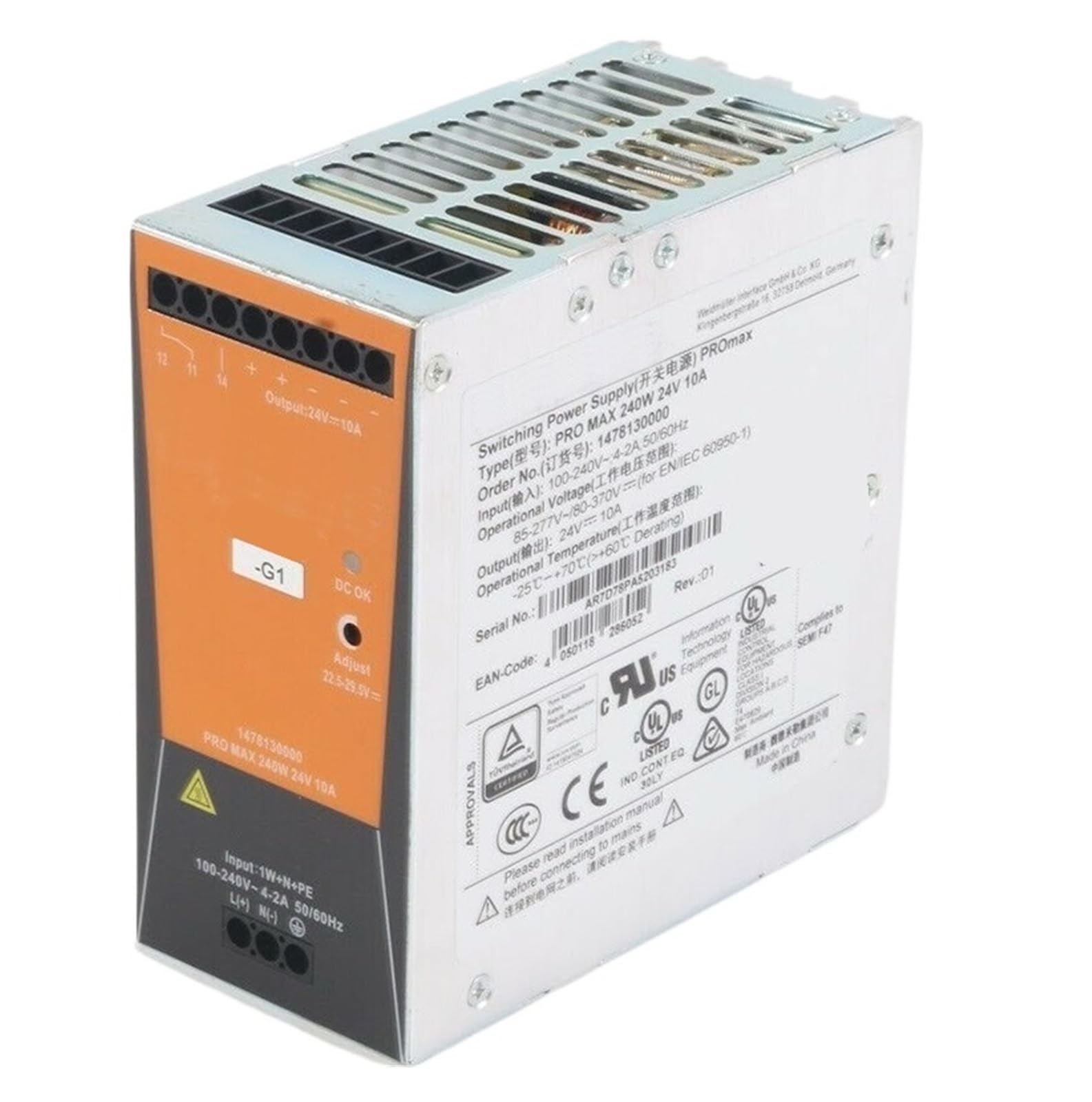 CXDFRSER Switch Power Supply PRO-MAX-240W 24V 10A 1478130000