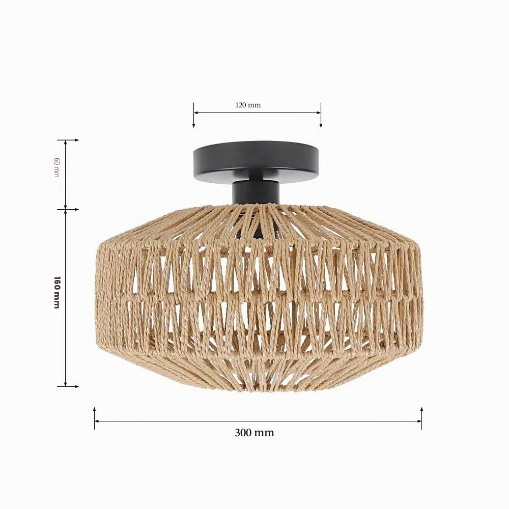 lampara techo mimbre,lámparas de techo de cuerda de cáñamo tejidas a mano e27,pantallas lampara mimbre cuerda,lámparas rusticas de techo(sin bombillas)