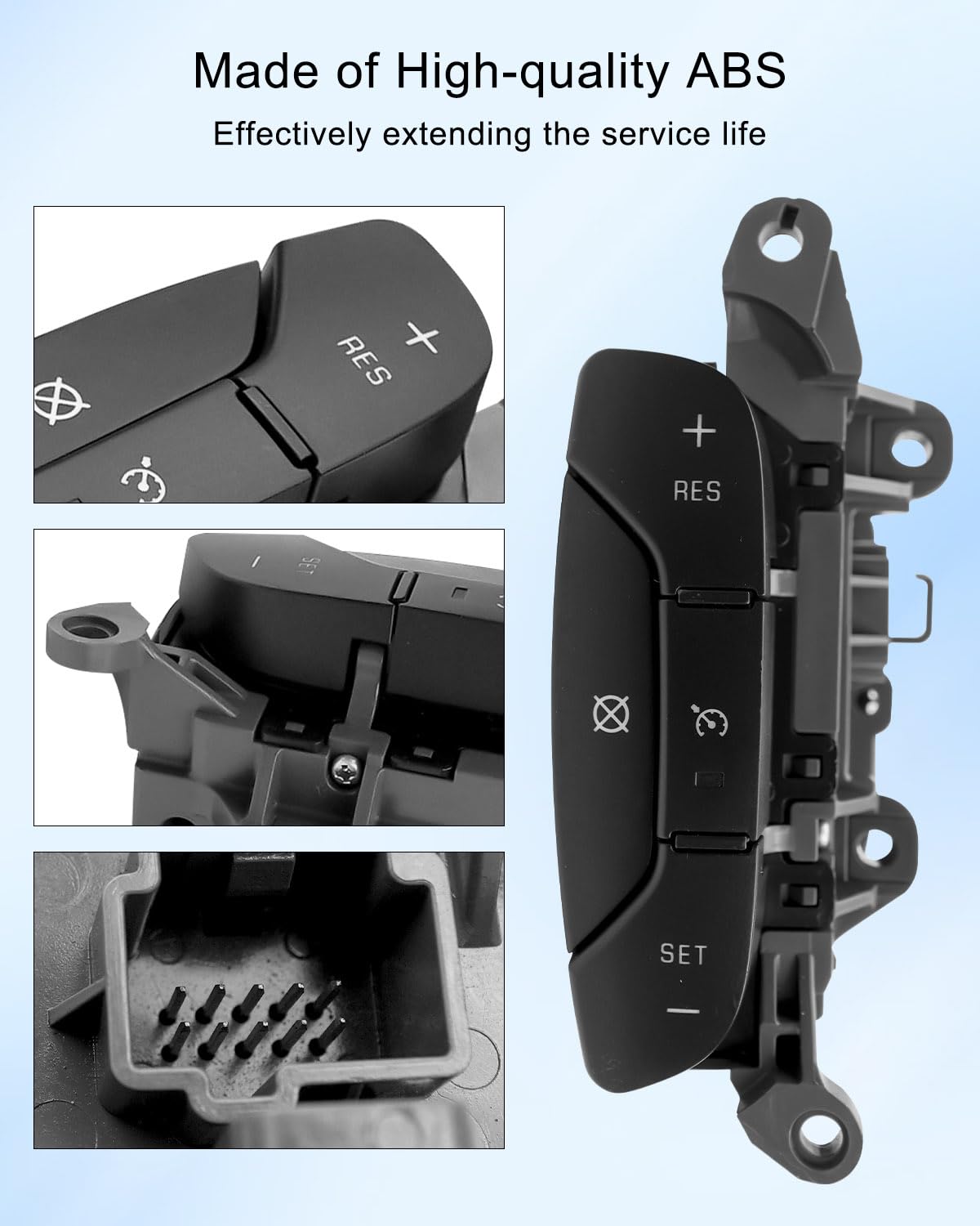 Cruise Control Switch Fit for Cadillac Chevy GMC Escalade Suburban Silverado Avalanche Sierra Yukon Denali 2006 2007 2008 2009 2010 2011 2012 2013, Replace D1957E 15819309