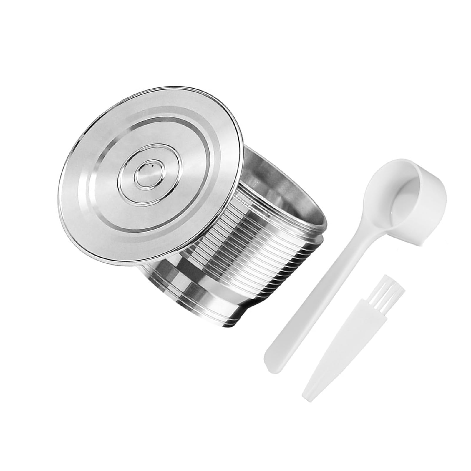 Hsioluted Stainless Steel Coffee Pods with Lid Easy Installation for Most Machines Refillable Coffee Pods