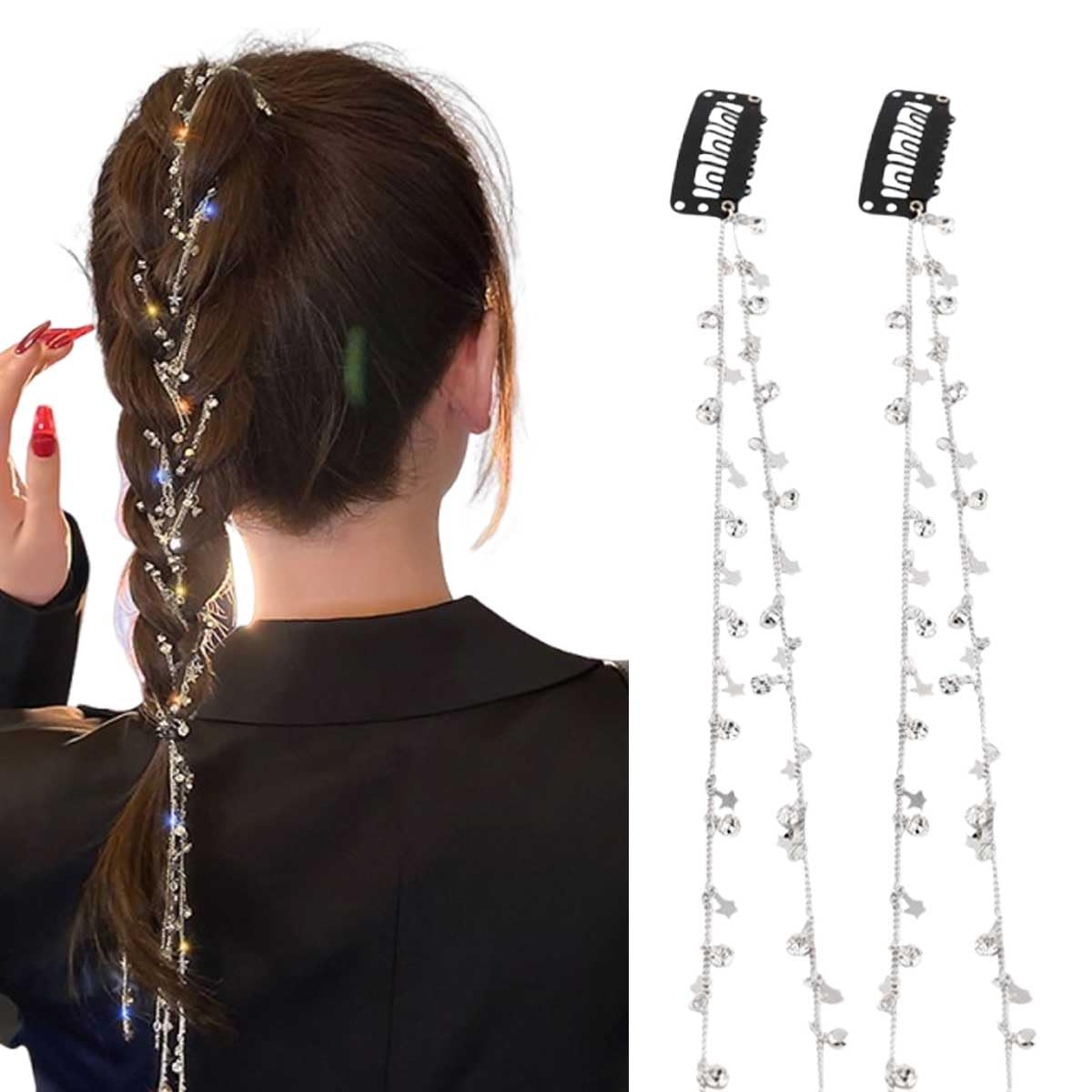 Amazon.co.jp: ヘア エクステ 星 ラインストーン ヘアピン 2本入り 星 