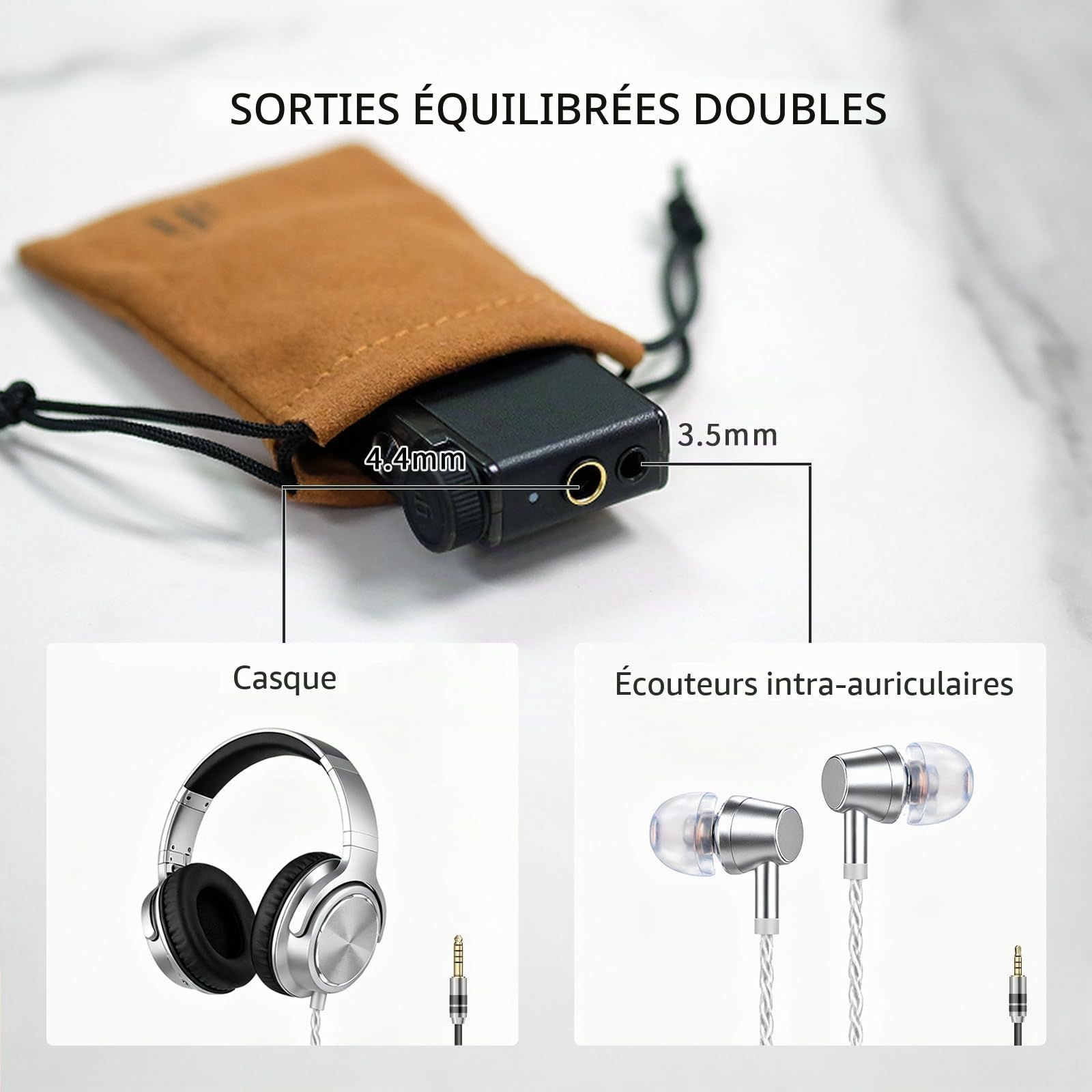 iFi GO blu Air – Amplificateur portable Bluetooth 5.2 DAC/casque avec aptX adaptatif, LDAC et sorties casque 4,4 mm et 3,5 mm – Audio haute résolution