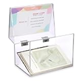 Clear Acrylic 4 x 6 inch Index Card Box with Sign Lid - Index Card Holder Notecard Box Recipe Card Box Plastic Storage Organizer for Filling Index Cards, Note Cards, Flashcards, Recipes