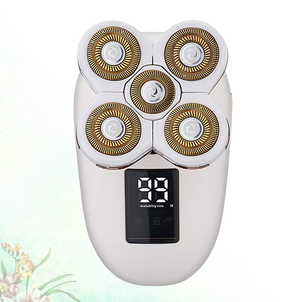 Mens Rotary Shavers Hair Trimmer Professional Hair Clippers Hair Cutting Tool Mens Razor Rechargeable Fabric Shaver Razor for Men Shaving Bald Machine White Charging Mode