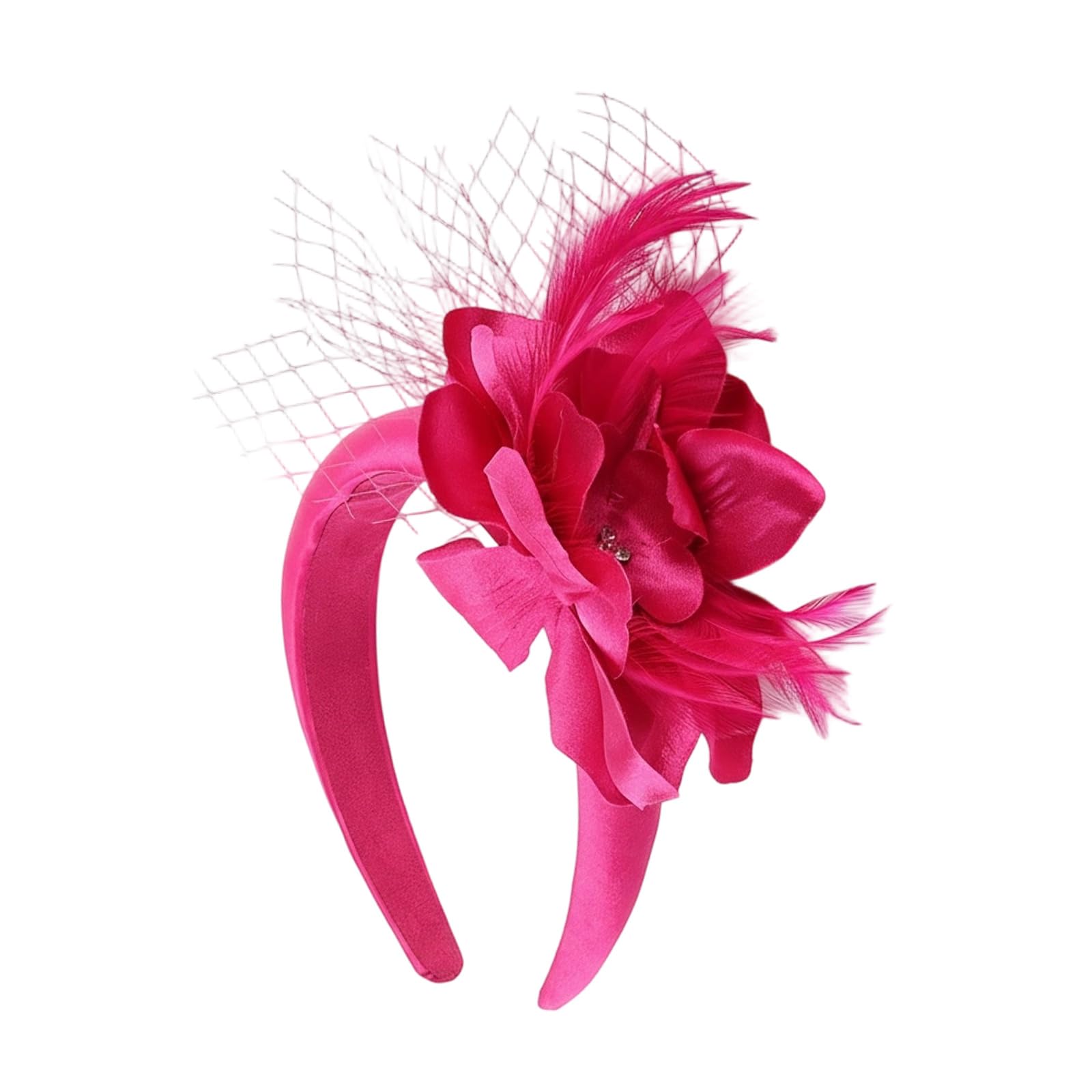 MICFENY Detail Flower Hair Accessory With Adjustable Clip For Bridal Party Wedding Event Race Day
