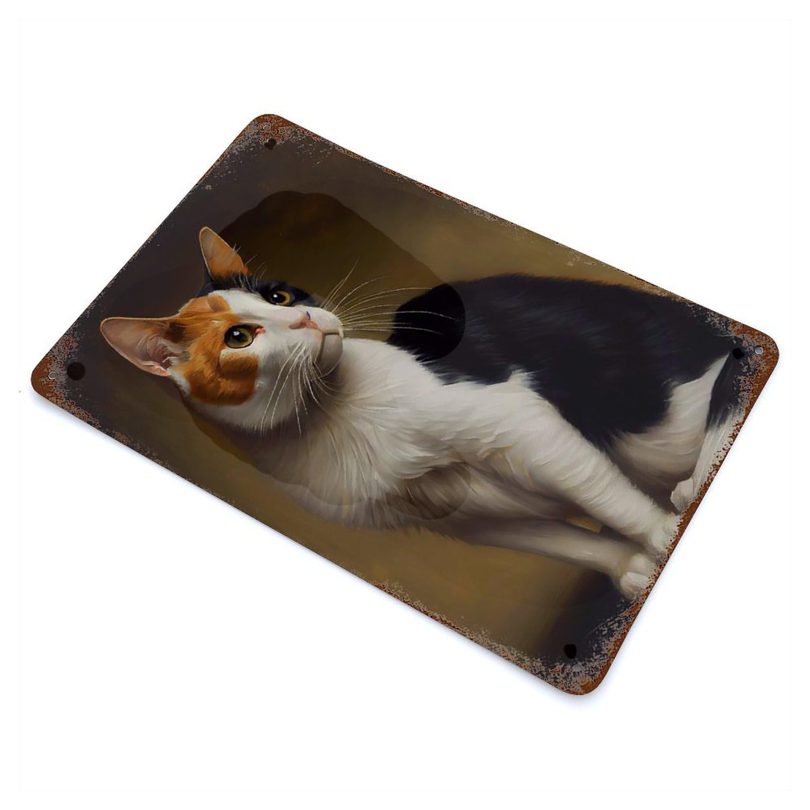 Japanese Bobtail Oil Paint Retro Metal Sign 11.8"x7.9", Rustic Home Decor for Garage, Pub Or Kitchen