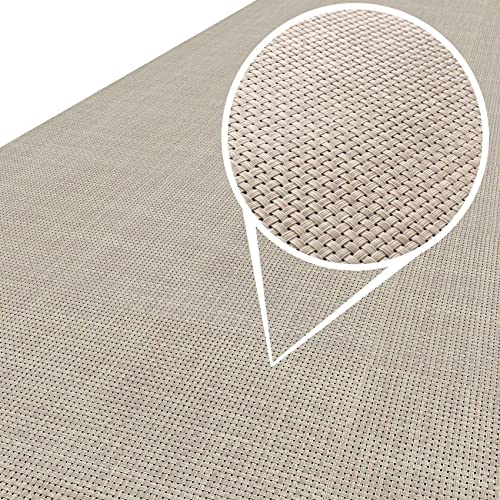 ANRO Läufer In-/Outdoor Teppich wasserfest Balkon Teppich auch für Balkon und Terasse Flur Bodenmatte wetterfest Sand Creme Abwaschbar 350 x 67cm
