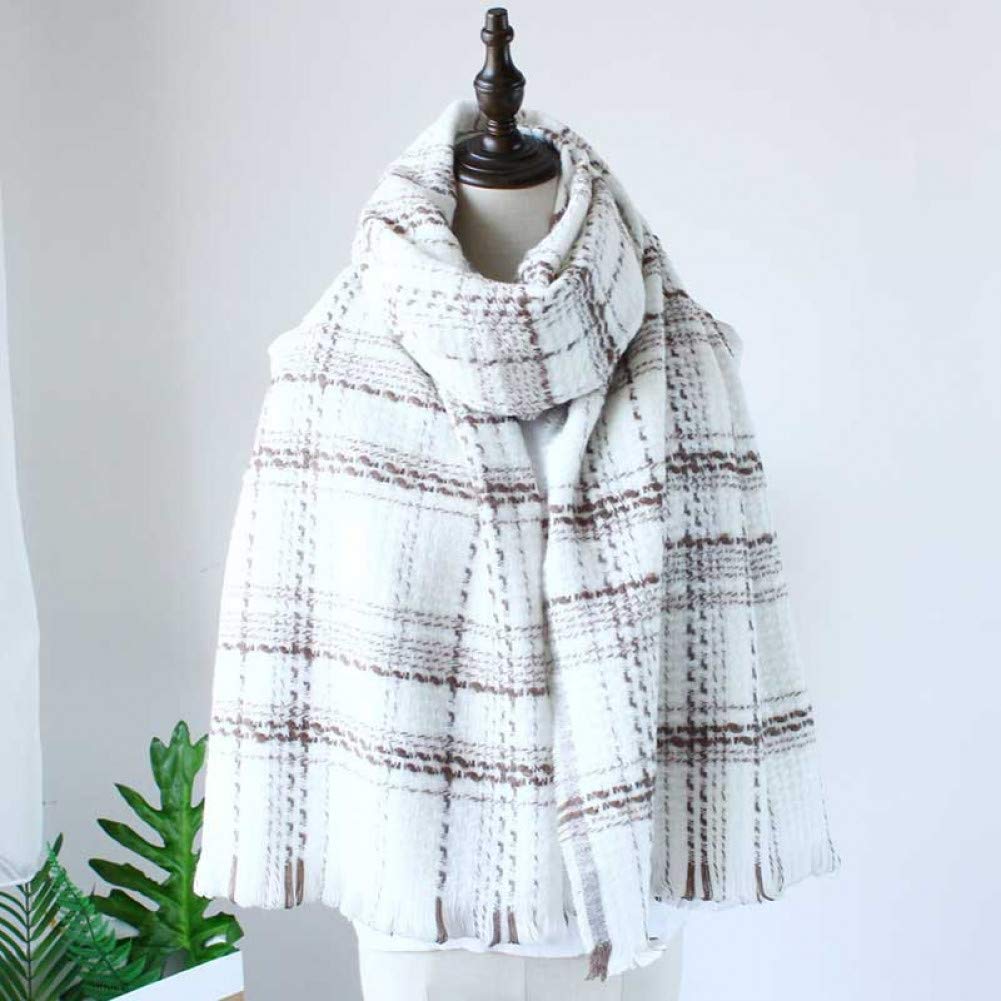 Écharpe plaid femme hiver longue et chaude | Grand chèche à franges pour affronter le froid