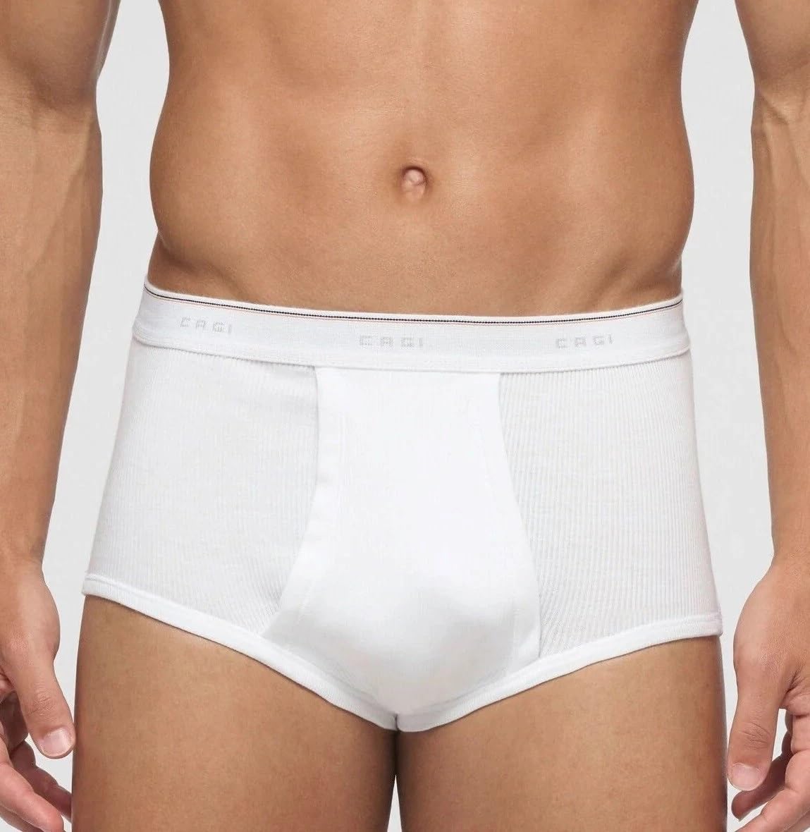 2 Slip Mutanda Uomo Vita Alta a Costina Apertura Laterale Elastico Esterno Modello 1200 100% Cotone