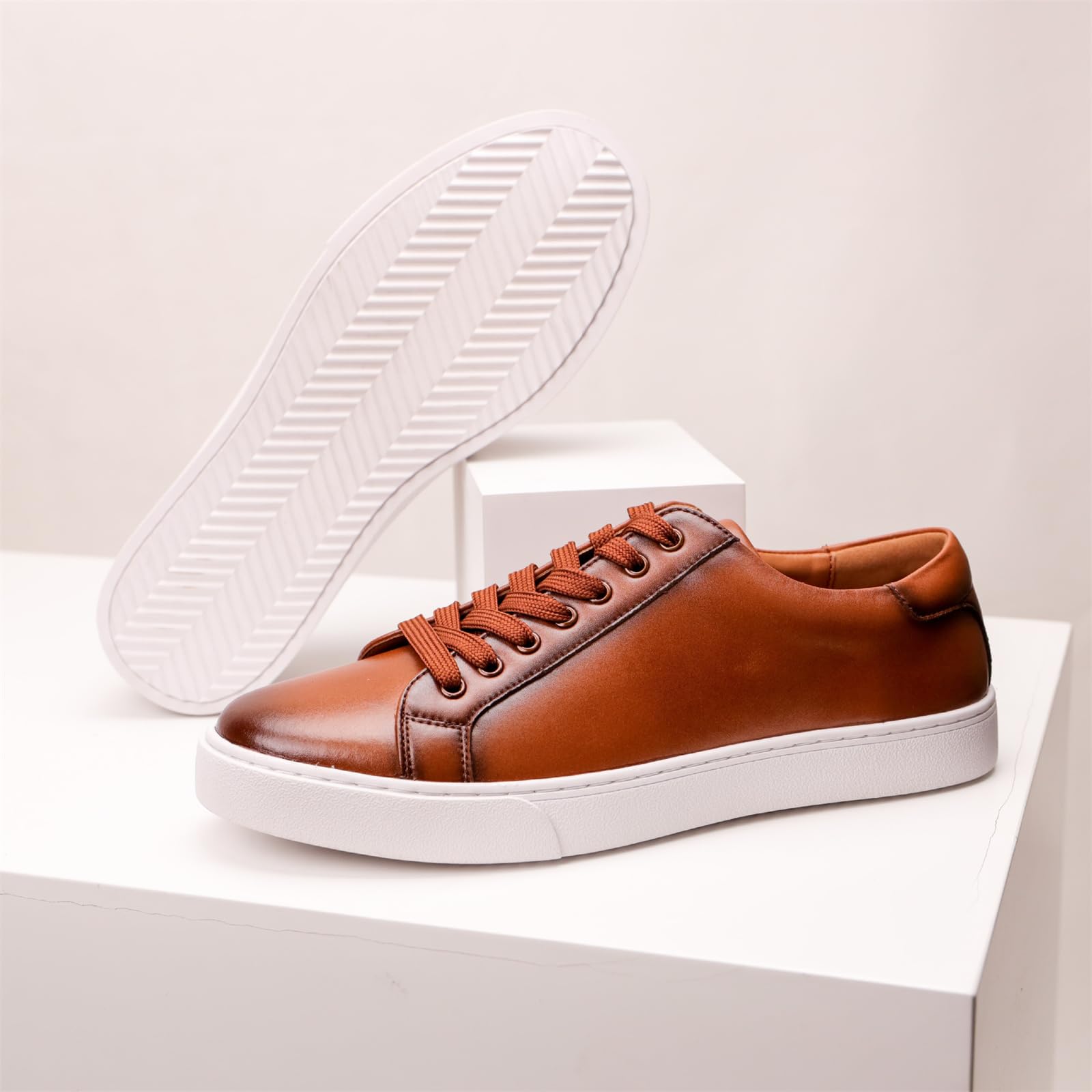 Scarpe da Ginnastica Eleganti da Uomo con Punta Liscia Casual Classiche Stringate da Lavoro Formali da Passeggio