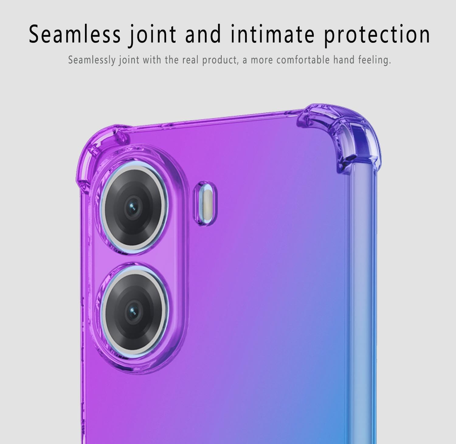 Cover Per Honor X7, Custodia In TPU Trasparente Con Effetto Gradiente Nero E Oro, Morbida E Ultra Sottile Con Angoli Rinforzati - 5
