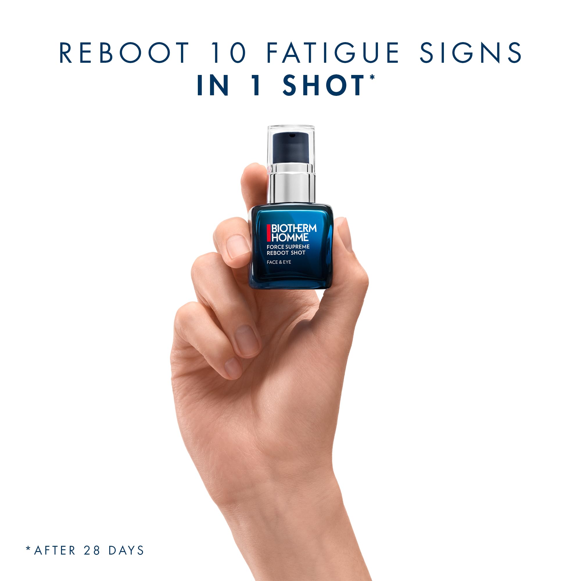 Biotherm Force Supreme Reboot Shot, Revitalize Men's Skin, A High Concentration 12% Vitamin C, Face And Eye Serum That Targets Fine Lines, Dullness, And Enlarged Pores, 1 Fl. Oz.