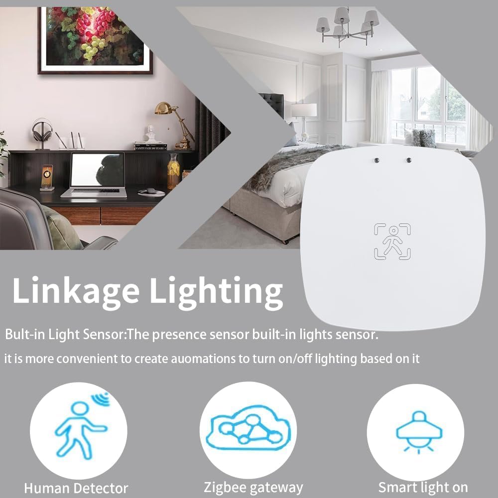 MmWave-sensor voor menselijke aanwezigheid, Zigbee-millimeter golfradardetectiesor, vereist TUYA HUB, ondersteunt Home Assistant Zigbee2mqtt