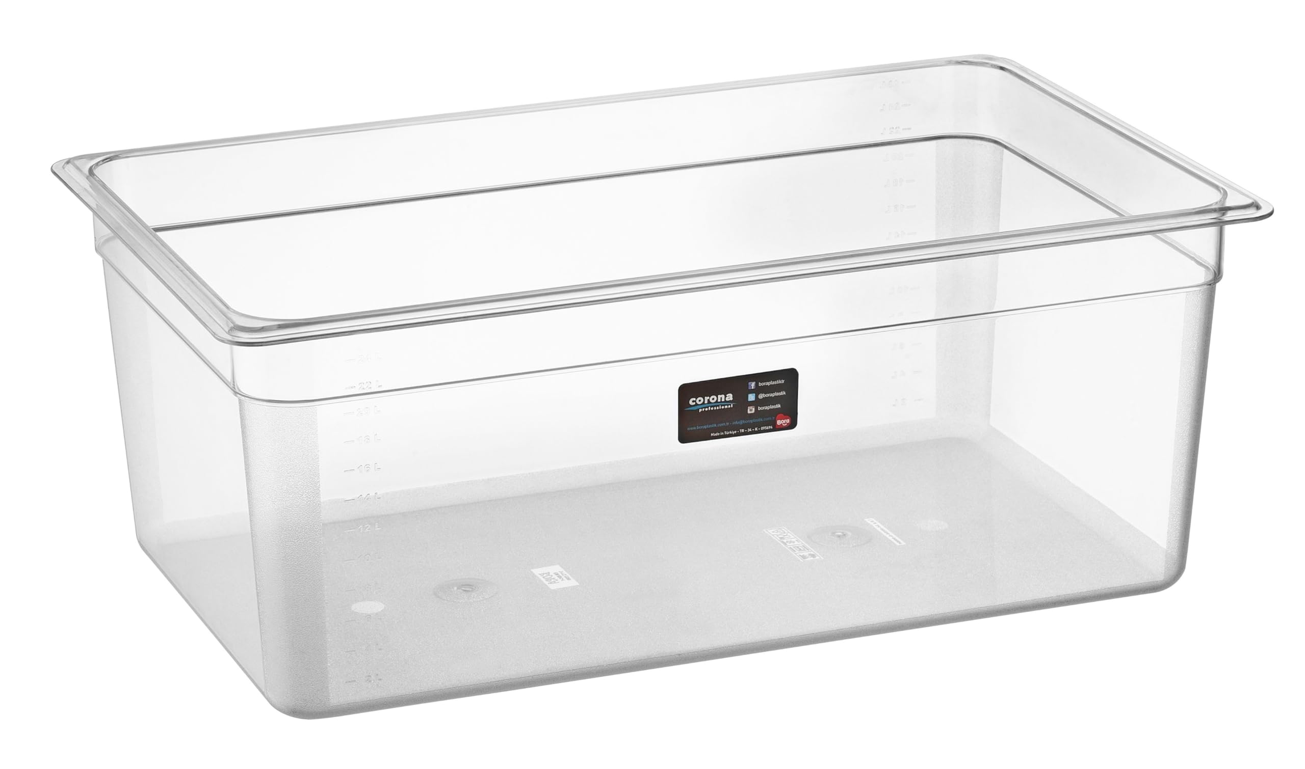 1/1 Dikdörtgen PC Gastronom Küvet Gövde 530x325x200
