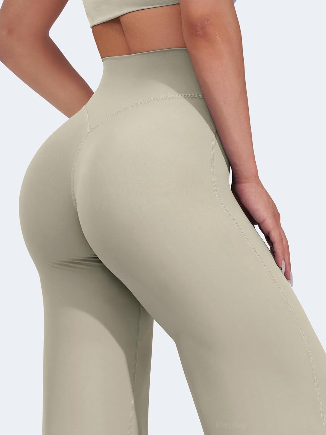 VOYJOY Straight Leggings Bottoms Wide Leg Pants for Women 29"/ 31.5"/33"/35" High Waist Stretch Casual Sweatpants - Image 3