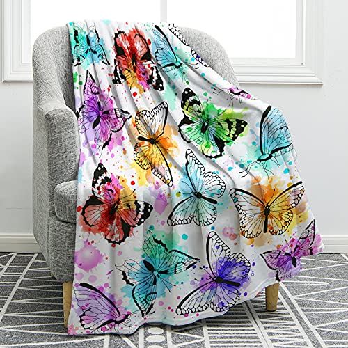 Jekeno 786352841743 Butterfly Throw Blanket Gifts For Women Girls, Christmas Birthday Valentines Day Butterfly Gifts For Butterflies Lovers Adult Kids,Butterfly Colorful Blanket Decor For Home Bed Couch