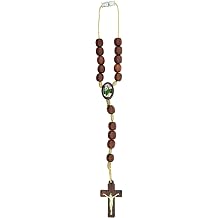 Catholica Shop I Auto Car Rosary - Rear View Mirror I Wood Prayer Beads - Made in Brazil I Car Ornaments St Jude