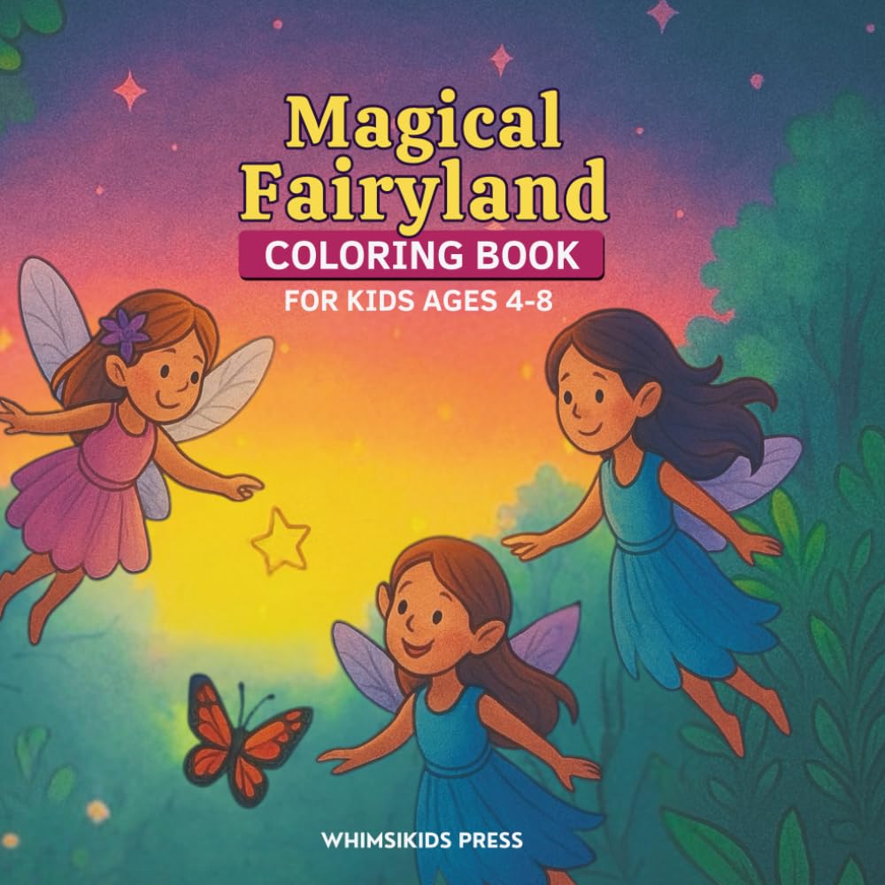 Magical Fairyland Coloring Book for Kids Ages 4–8: A Cute and Whimsical Coloring Adventure with Fairies, Forest Friends, and Magical Scenes