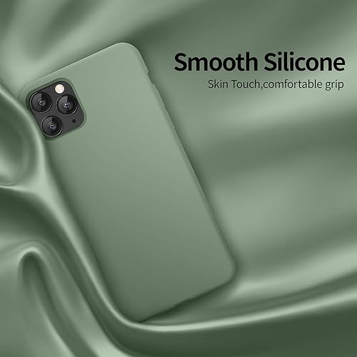 Miniatura 2 de AOTESIER Funda diseñada a prueba de golpes para iPhone 11 Pro forro de microfibra suave antiarañazos con funda de silicona líquida, protección