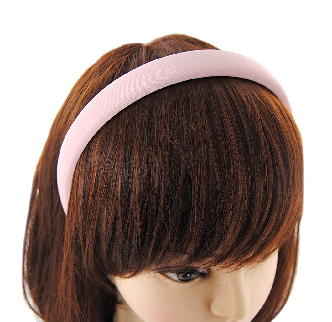 axy Headband with Fabric Padded Candy Colours - Beautiful Women's Headband Hair Accessories Hair Band HRK7 (Pink)