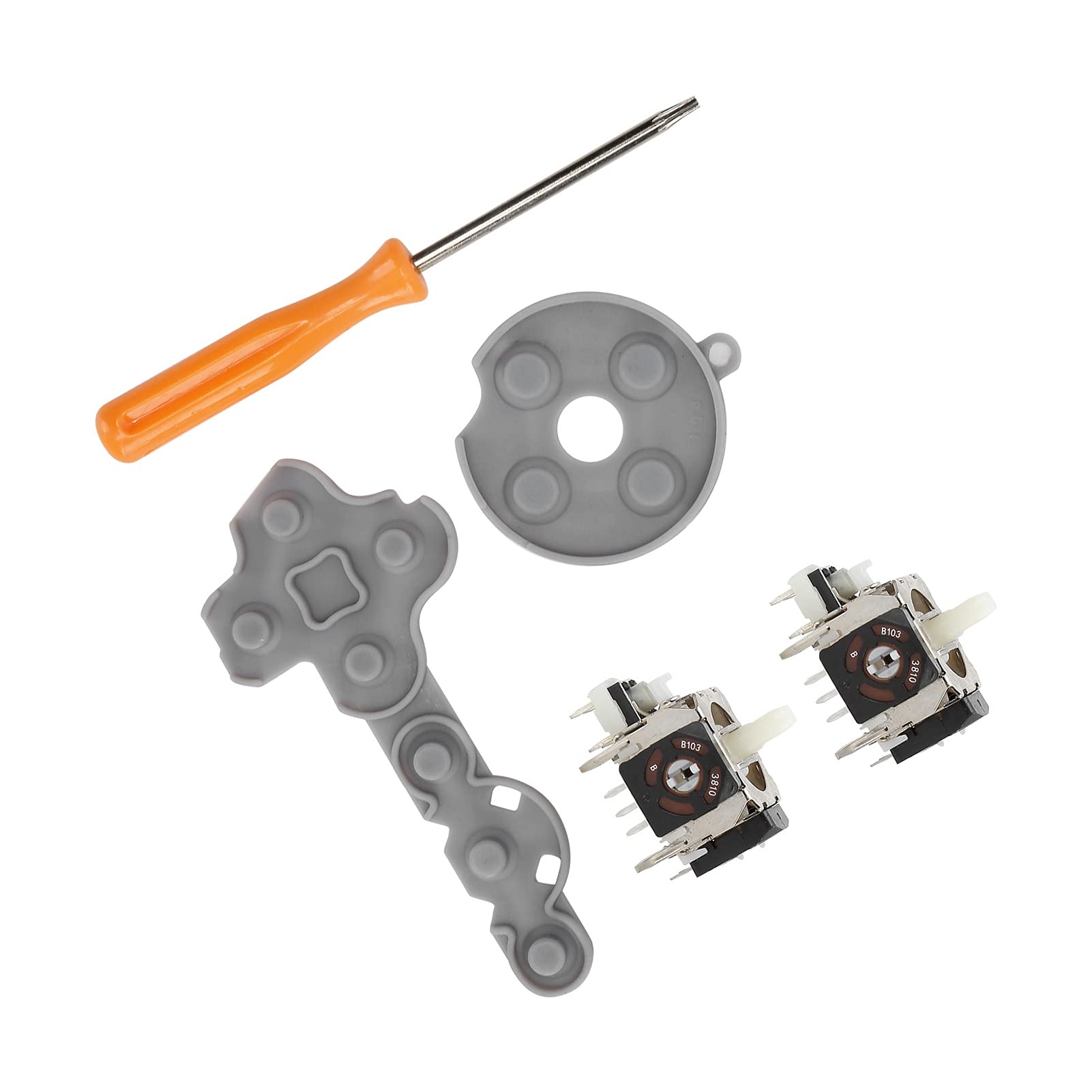 PUSOKEI Leitfähiges Silikongummipad für 360 Controller, Ersatz Gamepad Controller Wipptasten Reparatur mit Schraubendreher