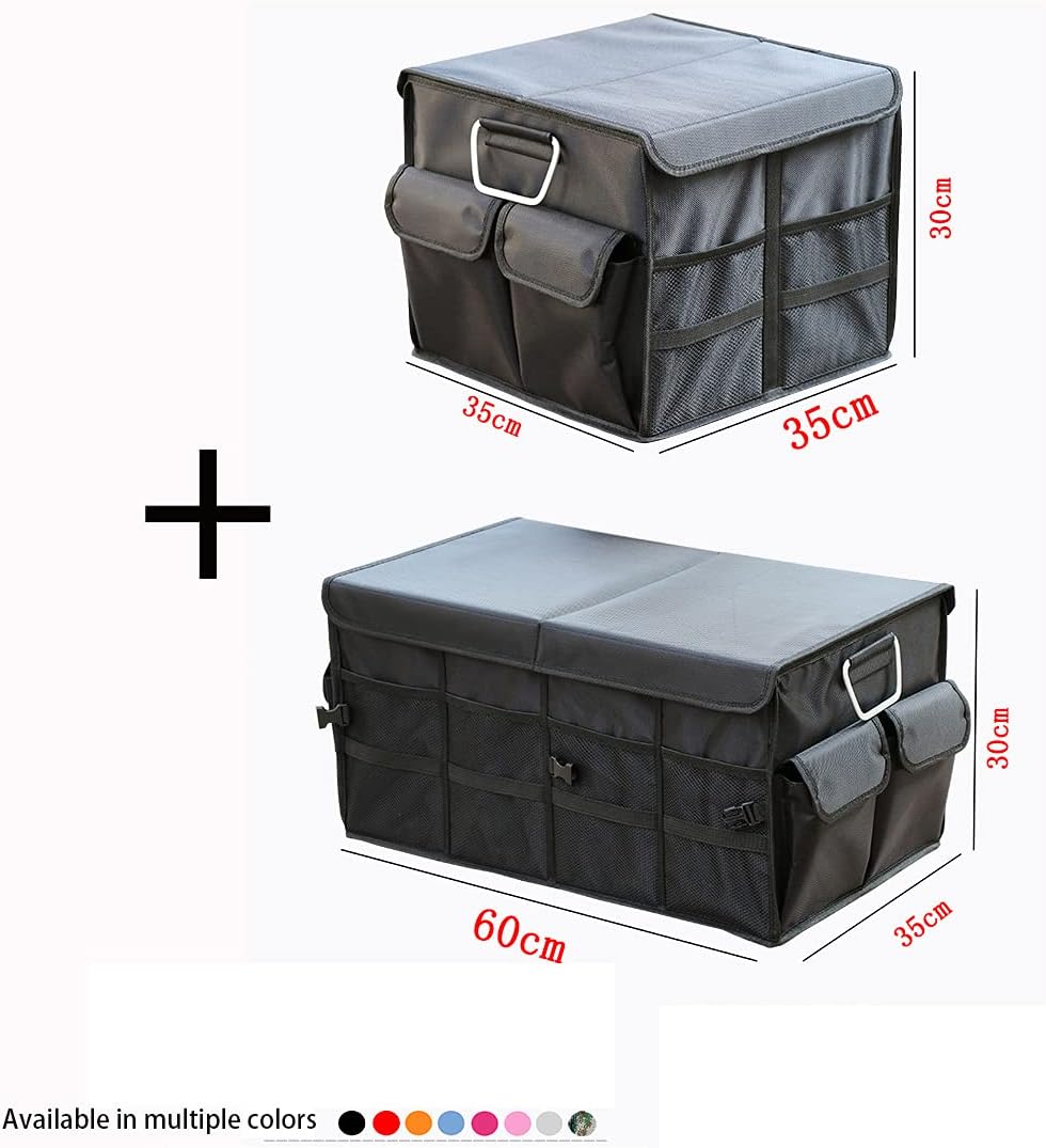 Two Pieces Car Trunk Organizer 1680D Oxford Cloth Premium Collapsible/Foldable Cargo Trunk Storage Organizer with Compartments Large Capacity for Car SUV Truck(Color:Camouflage) image 4