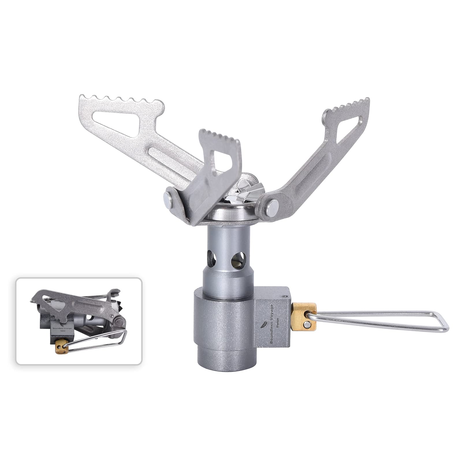 Boundless VoyageTitanium Gas Stove Ultralight Folding Mini Burner For Picnic Backpacking Trekking Ti9009O