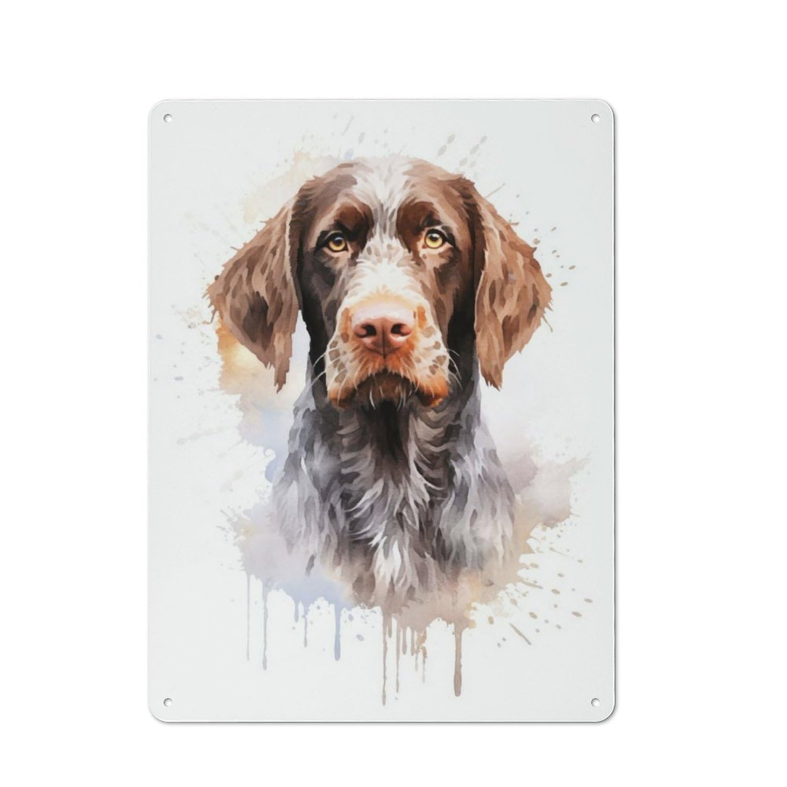 Junmoney German Wirehaired Pointer Tin Sign 40X30cm With For Home Bar Wall, Retro Decor, Suited To Home Bar Decor Fans