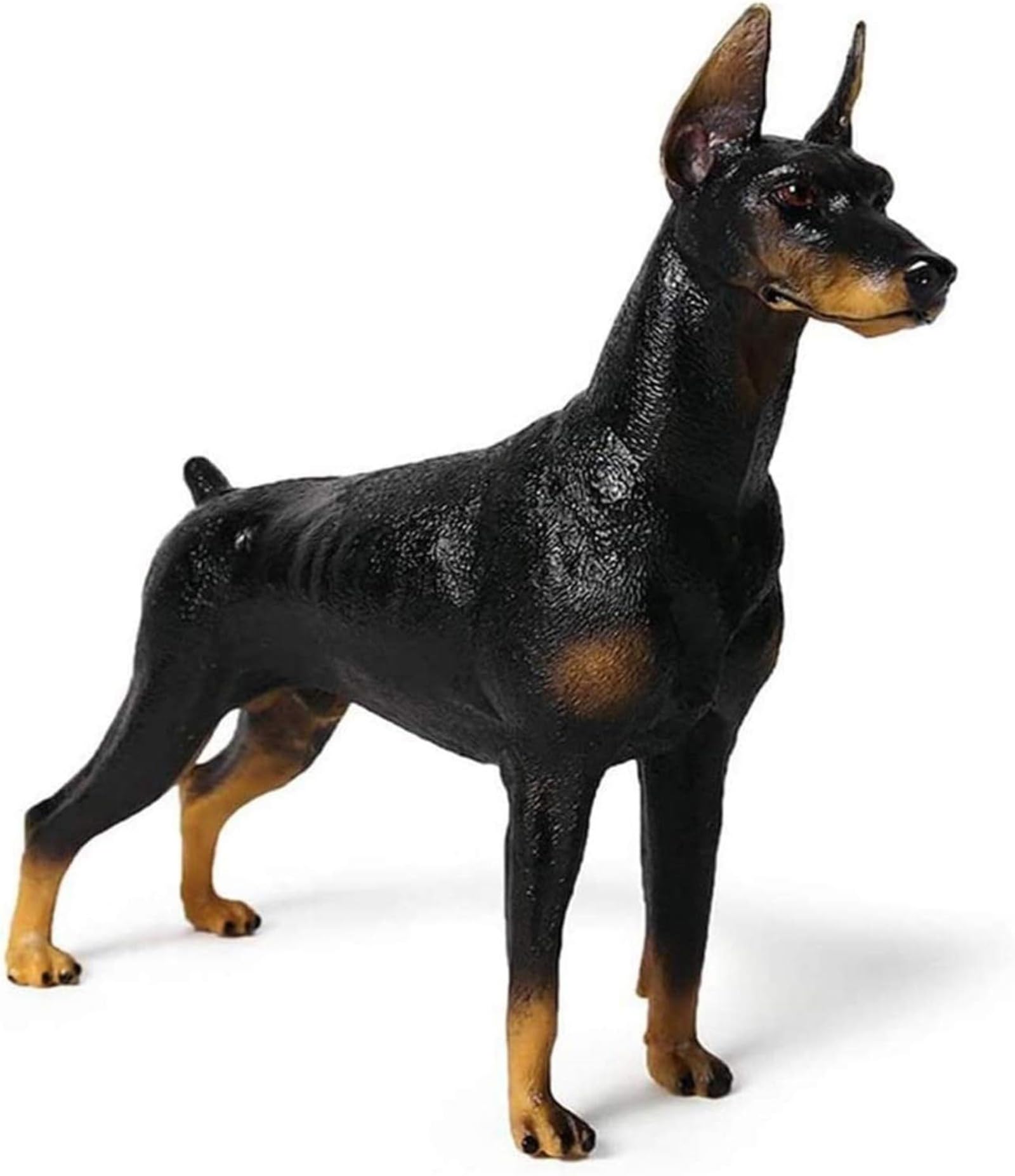 DFrywdgSEY Animal statue, Standing Doberman Pinscher Model Statue Miniature Dog Figurine Animal Home Decoration Collection Red