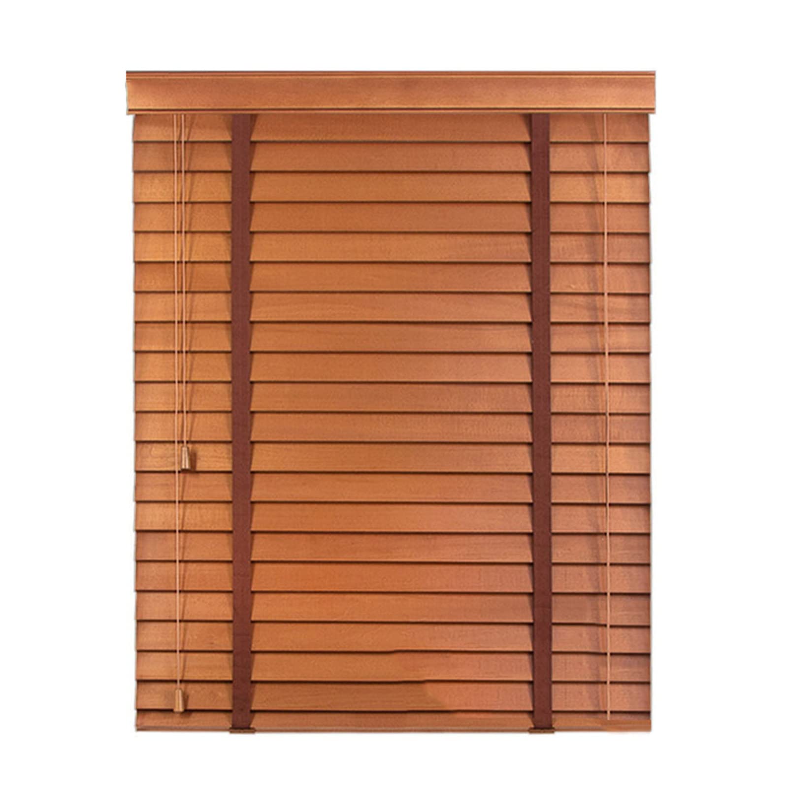 Solid Wood Blinds, Horizontal Venetian Blinds for Windows, Room Darkening Blinds, Thermal Insulated Window Shades for Home/office/bedroom, Brown,60x91cm/24 x 36in