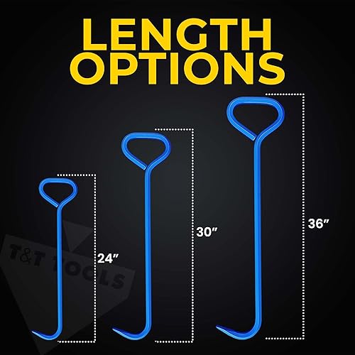 Miniatura 4 de T & T Tools Gancho para tapa de alcantarilla de 36 pulgadas, gancho simple de aleación de acero hexagonal de 58", para levantar tapas de