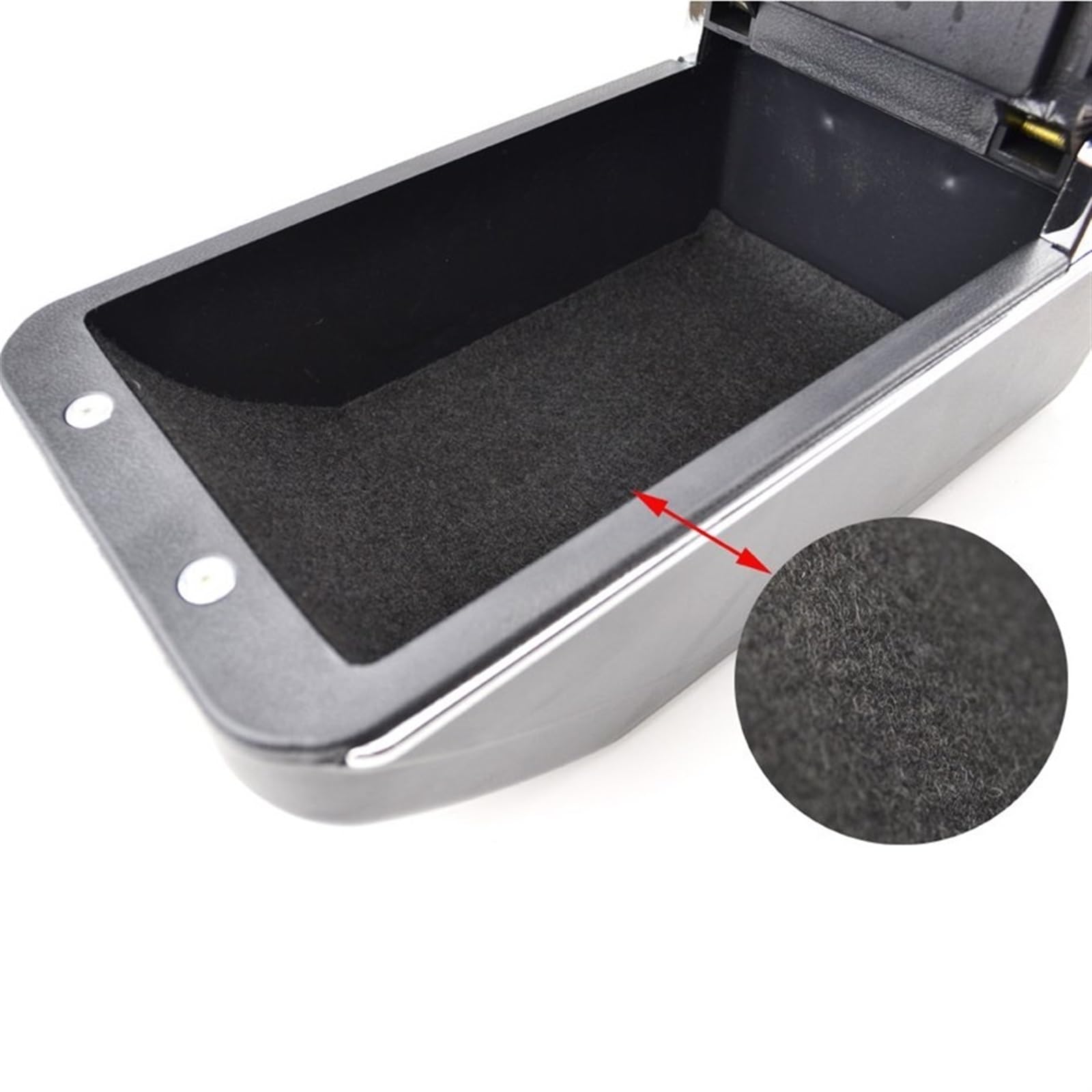 Organisateur console centrale pour voiture Accoudoir de voiture double couche, boîte rangement, décoration, style, pour Nissan Terrano III 2014 2015 2016 2017 2018(Black thread)