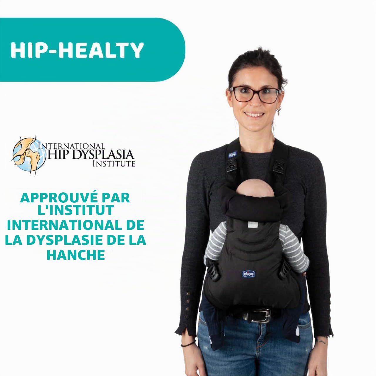Chicco EasyFit Porte-bébé Ergonomique - Multi-Positions - Assise large - Convient à toutes les Morphologies - Idéal dès la Naissance - Moongrey