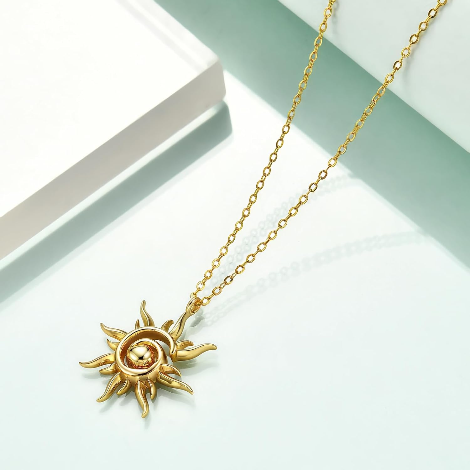 Rnivida 925 Sterling Silver Sunburst Necklace,Spiral Sunshine Design,Hypoallergenic Women's Jewelry - Image 3