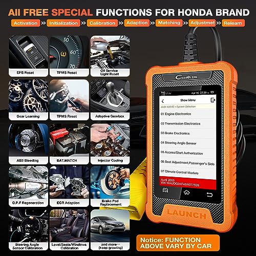Launch YZB10 2024 Launch Creader Elite Obd2 Scanner For Honda Acura, Full System Bi-Directional Diagnostic Scan Tool thumb #2