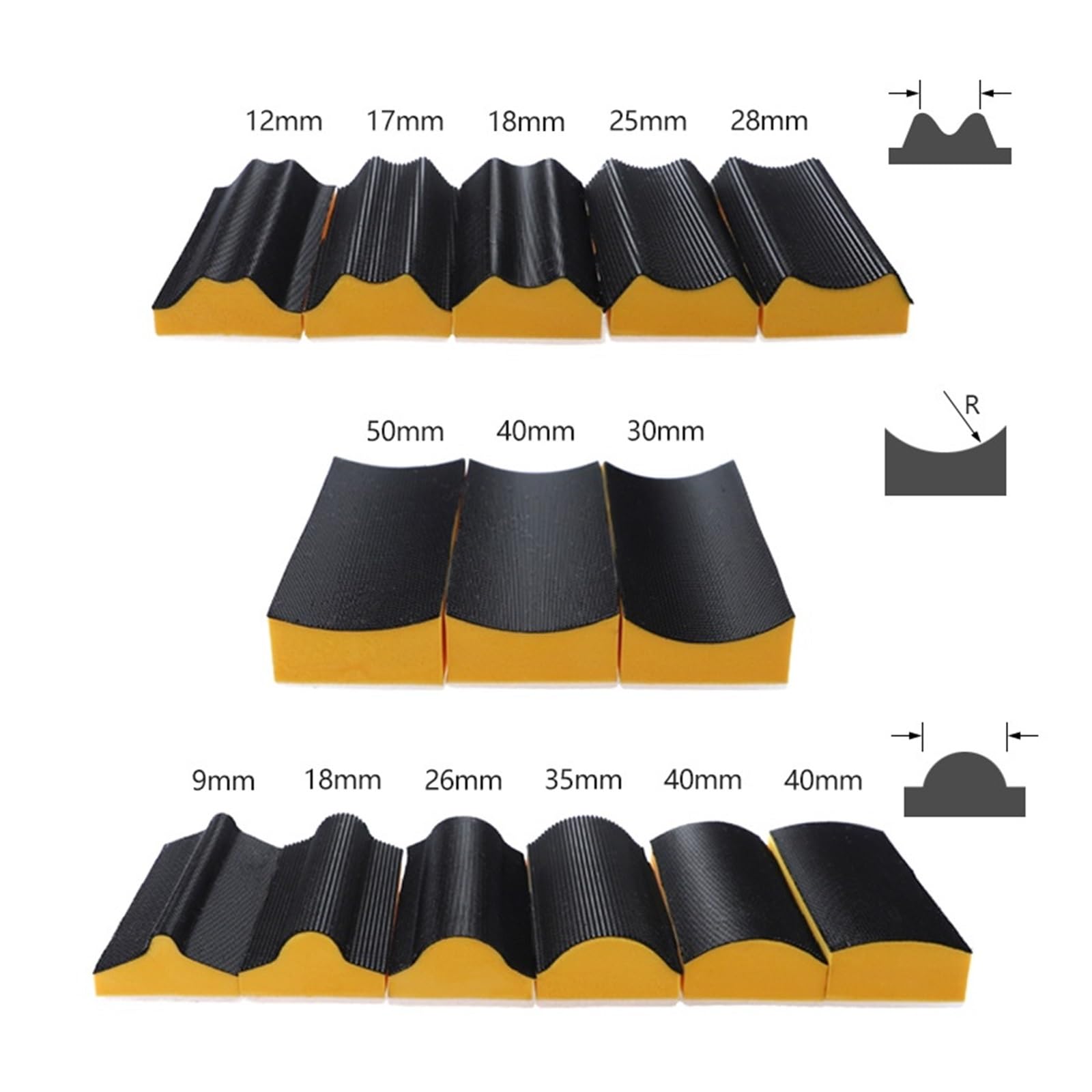 16 piezas de almohadilla de lijado con forma de bloque de lijado manual, disco de lijado, esponja de pulido for papel de lija con gancho y bucle, herramientas abrasivas