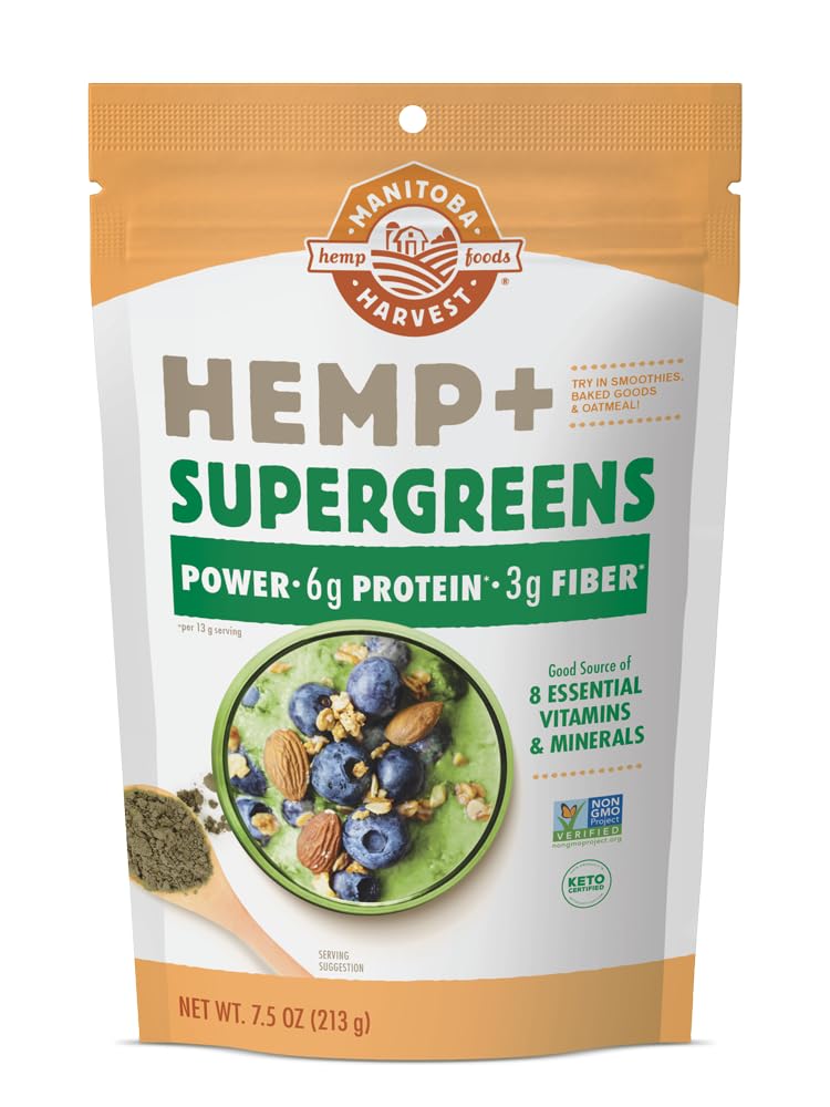 Manitoba Harvest Hemp and Supergreens Powder, 7.5 oz