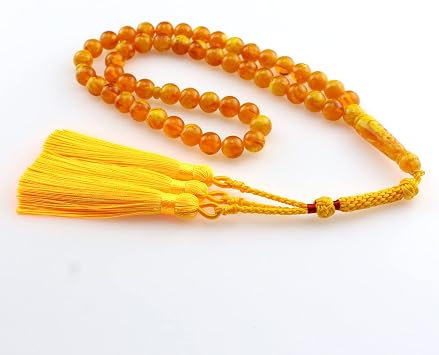 Muslims Islamic 51 Dhikr Tasbeeh Tasbih Prayer Beads, Resin Beads with Tassel