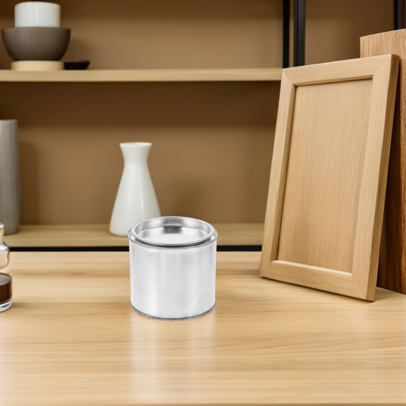 Angoily 4 unidades de latas de pintura vacías con tapa 05 L de metal multiusos contenedor de almacenamiento para restos de color pequeño cubo para manualidades, proyectos de bricolaje pintura