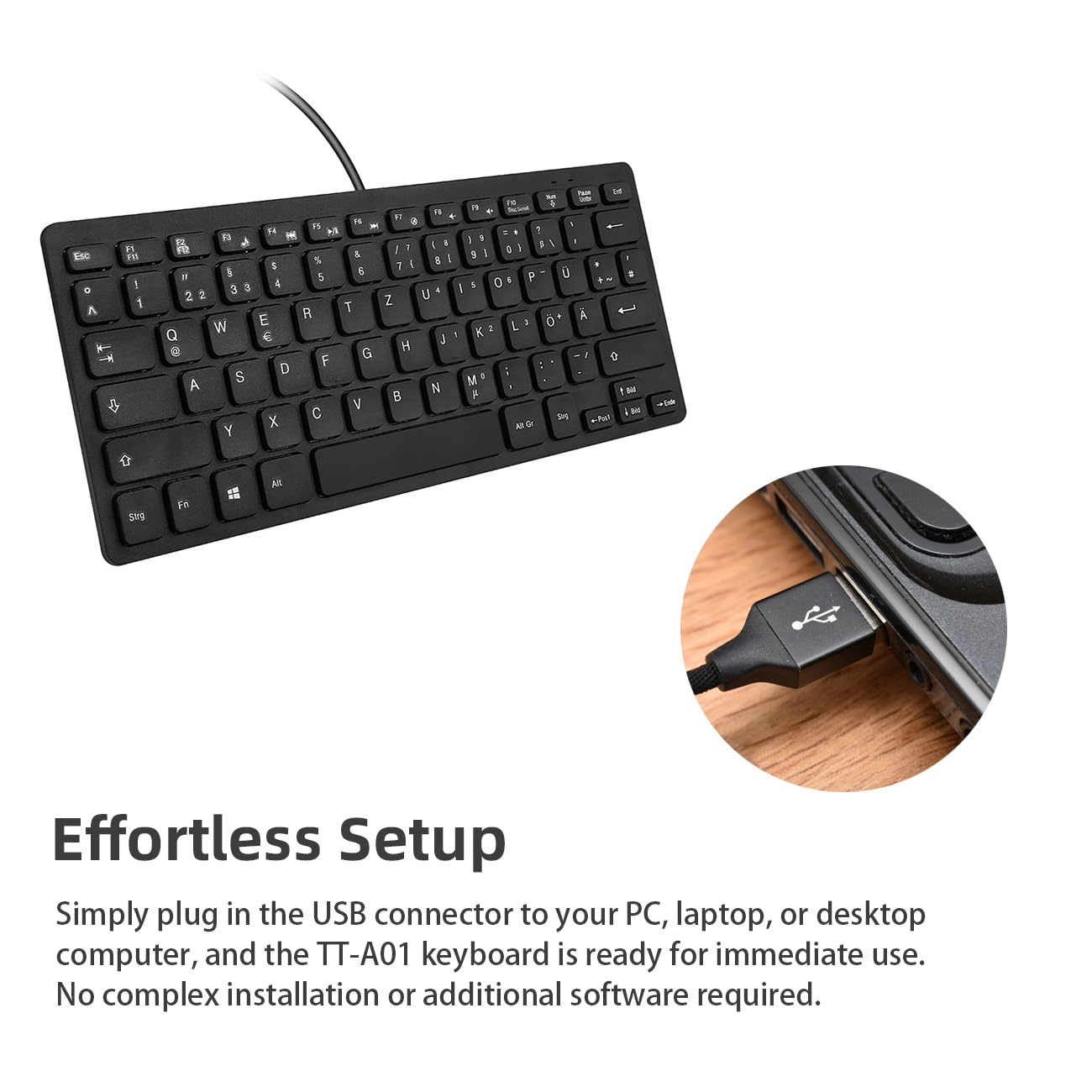 Amazon.com: 78 Keys USB Wired Keyboard, Multi-Language Options for