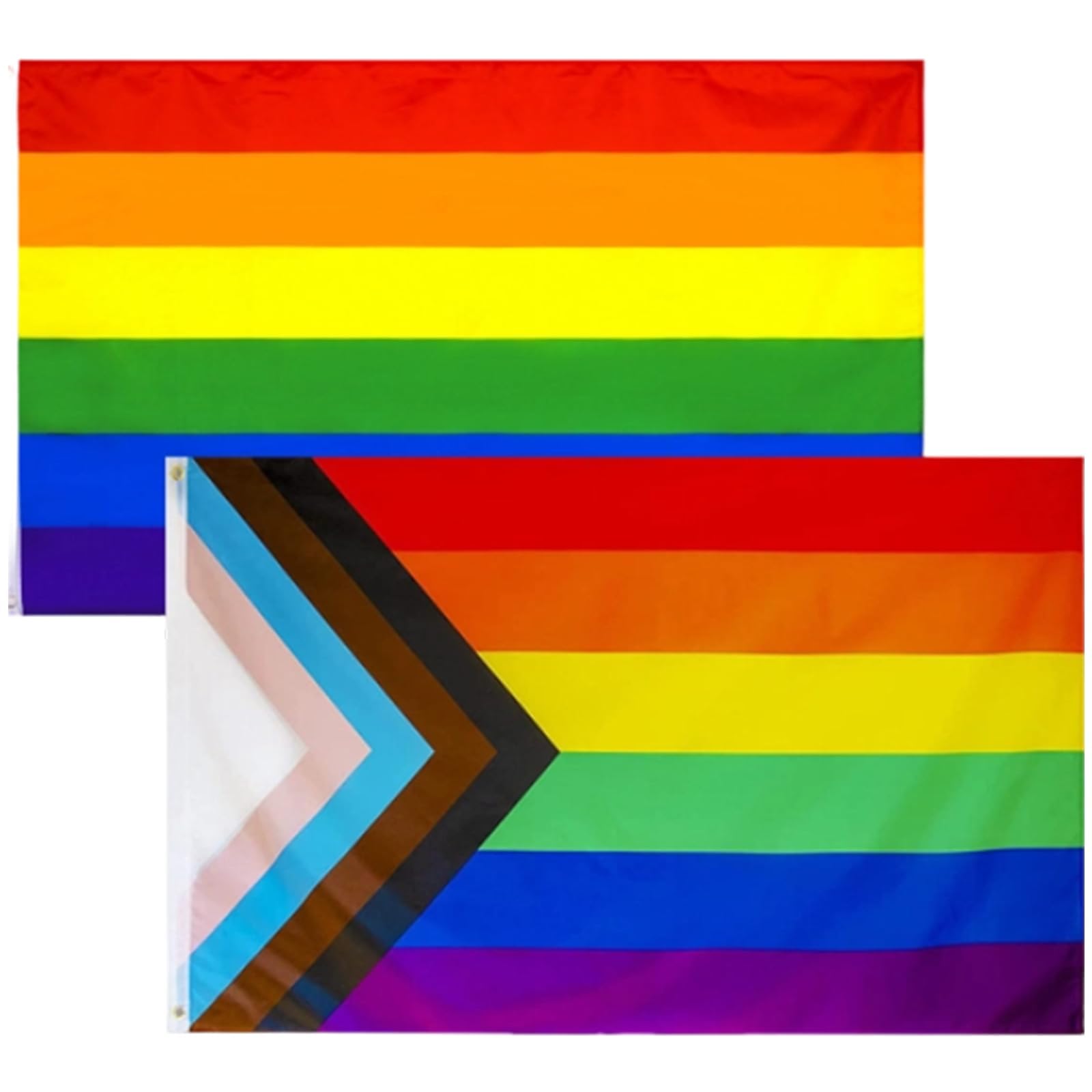 Drapeau LGBT Pride 90x150cm Lot de 2 Arc-en-Ciel Polyester Résistant Imperméable UV Intérieur Extérieur